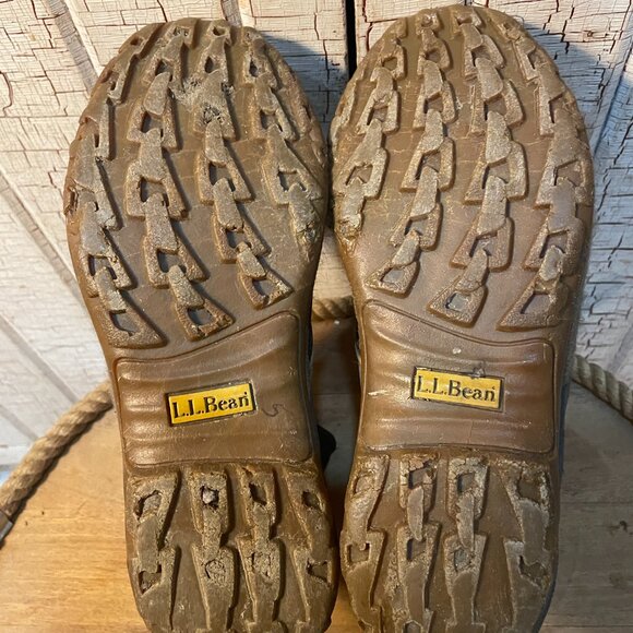 LL Bean Chelsea Brown Leather Insulated Rain Boots - Picture 4 of 5